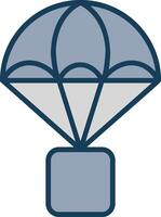 Parachute Line Filled Grey Icon vector