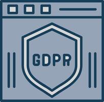 Gdpr Line Filled Grey Icon vector