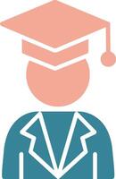 Academician Glyph Two Color Icon vector