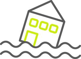 Flood Line Two Color Icon vector