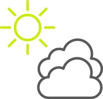 Clouds Line Two Color Icon vector