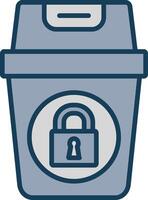 Recycle Bin Line Filled Grey Icon vector