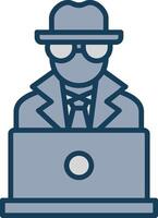 spyware Line Filled Grey Icon vector