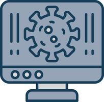 Virus Line Filled Grey Icon vector