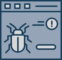 Virus Line Filled Grey Icon vector