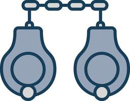 Handcuffs Line Filled Grey Icon vector