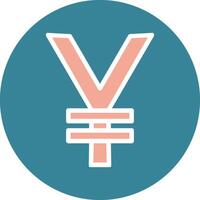 Yen Coin Glyph Two Color Icon vector