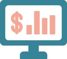 Stock Market Glyph Two Color Icon vector