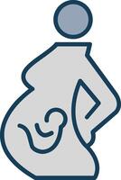 Pregnency Line Filled Grey Icon vector