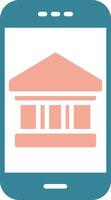 Mobile Banking Glyph Two Color Icon vector