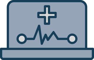 Ehealth Line Filled Grey Icon vector