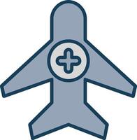 Air Medical Service Line Filled Grey Icon vector