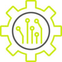 Mining Technology Line Two Color Icon vector