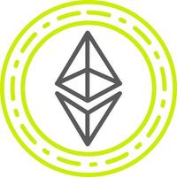 Ethereum Coin Line Two Color Icon vector