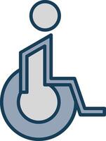 discapacitado paciente línea lleno gris icono vector