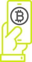 Pay Bitcoin Line Two Color Icon vector