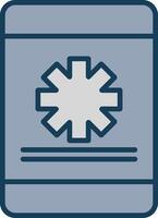 M-Health Line Filled Grey Icon vector