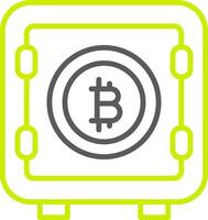 Bitcoin Storage Line Two Color Icon vector