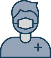 Surgeon Line Filled Grey Icon vector