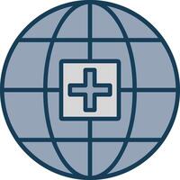 Global Medical Service Line Filled Grey Icon vector
