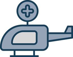 Air Ambulance Line Filled Grey Icon vector