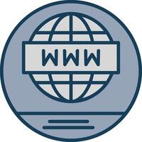 World Wide Line Filled Grey Icon vector