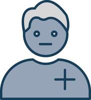 Boy Patient Line Filled Grey Icon vector