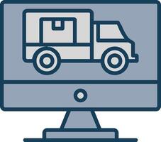 Logistics Line Filled Grey Icon vector