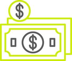 Flat Money Line Two Color Icon vector