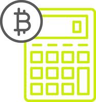 Bitcoin Calculator Line Two Color Icon vector