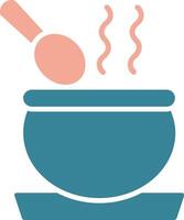 Soup Glyph Two Color Icon vector