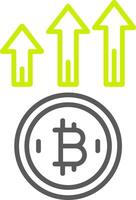 Bitcoin Up Line Two Color Icon vector