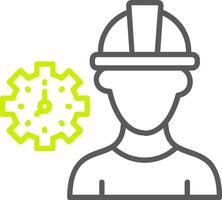 Worker Mask Line Two Color Icon vector