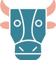 Cow Glyph Two Color Icon vector