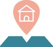 Location Glyph Two Color Icon vector