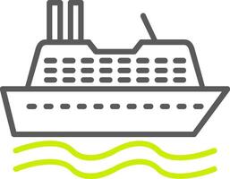 Cruise SHip Line Two Color Icon vector