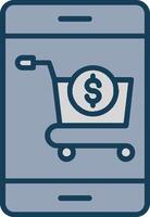 OnLine Filled Grey Shopping Line Filled Grey Icon vector