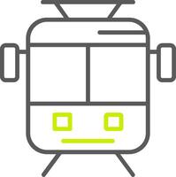 Old Tram Line Two Color Icon vector