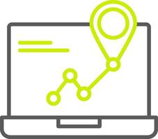 GPS Navigation Line Two Color Icon vector