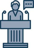 Professional Speaker Line Filled Grey Icon vector