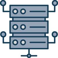 Database Architecutre Line Filled Grey Icon vector