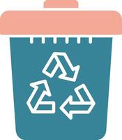 Recycle Bin Glyph Two Color Icon vector