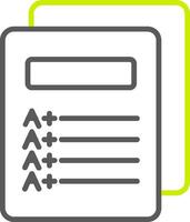 Report Card Line Two Color Icon vector