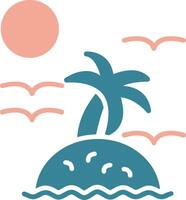 Island Glyph Two Color Icon vector