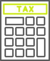 Tax Calculator Line Two Color Icon vector