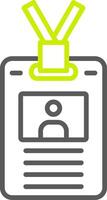 Employee badge Line Two Color Icon vector