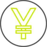 Yen Coin Line Two Color Icon vector