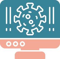 Virus Glyph Two Color Icon vector