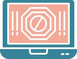 Ad Blocker Glyph Two Color Icon vector