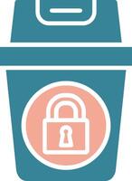 Recycle Bin Glyph Two Color Icon vector